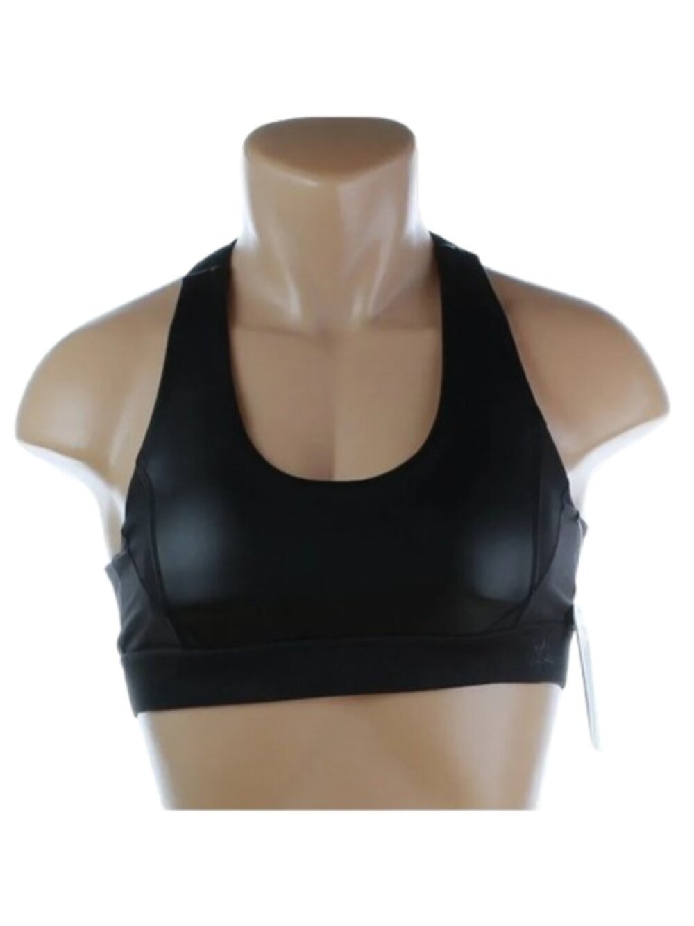 NWT Splendid Faux Leather Strappy Cross-Back Sports Bra - Size XS